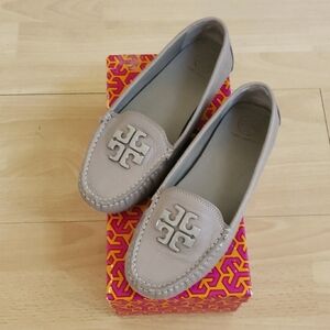 Tory Burch Tan Flats Moccasin-Style Loafers